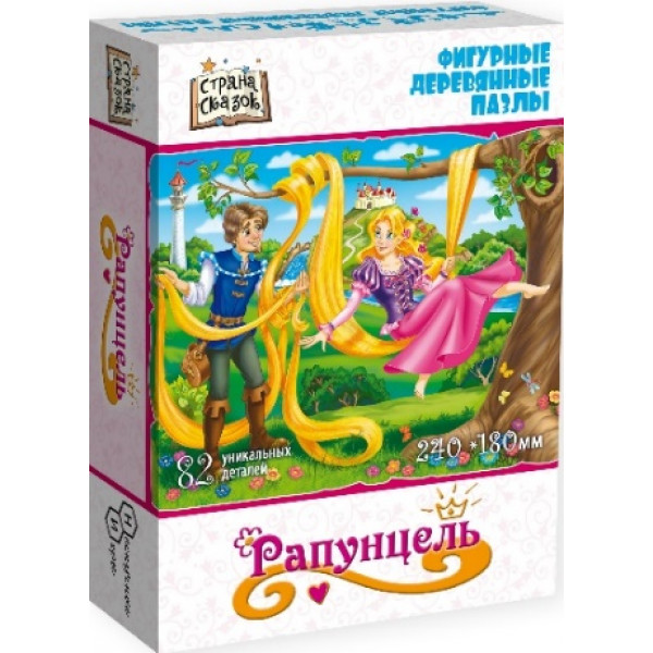 Фигурный деревянный пазл Страна сказок "Рапунцель"